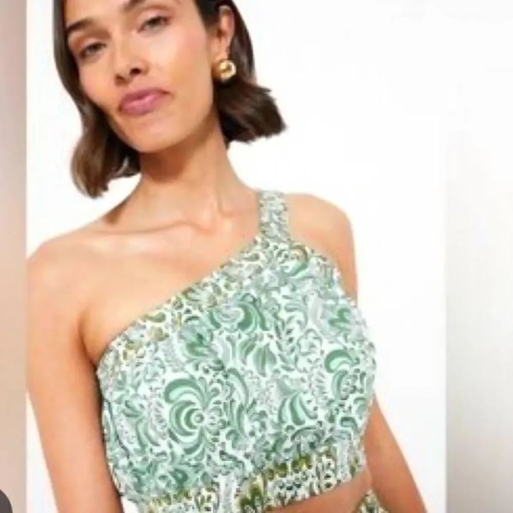 NWT Tuckernuck Hyacinth House Green Floral Gina Crop Top sz XS